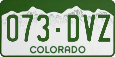 CO license plate 073DVZ