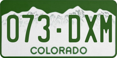 CO license plate 073DXM