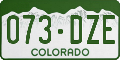 CO license plate 073DZE