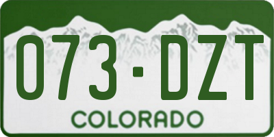 CO license plate 073DZT