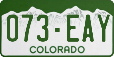 CO license plate 073EAY
