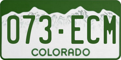 CO license plate 073ECM