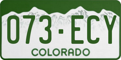 CO license plate 073ECY