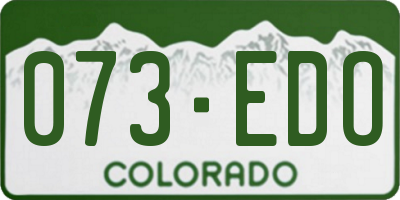CO license plate 073EDO