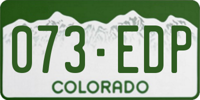 CO license plate 073EDP