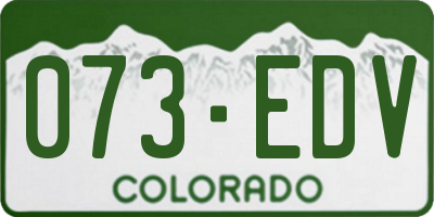 CO license plate 073EDV