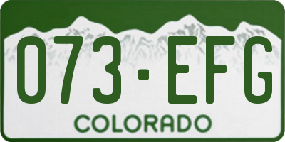 CO license plate 073EFG