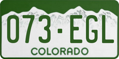 CO license plate 073EGL