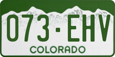 CO license plate 073EHV