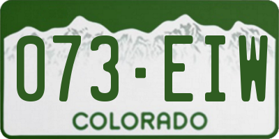 CO license plate 073EIW