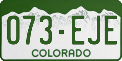 CO license plate 073EJE