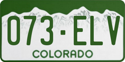 CO license plate 073ELV