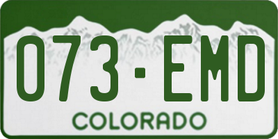 CO license plate 073EMD