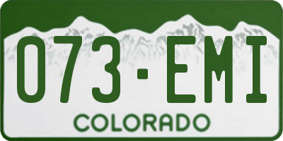 CO license plate 073EMI