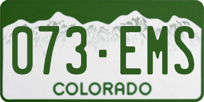 CO license plate 073EMS