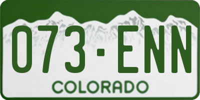 CO license plate 073ENN