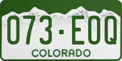 CO license plate 073EOQ