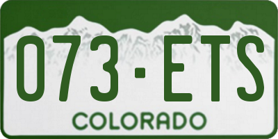 CO license plate 073ETS