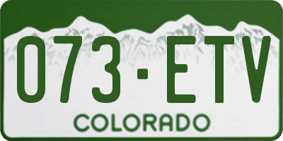CO license plate 073ETV