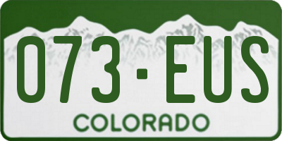 CO license plate 073EUS