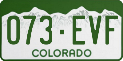 CO license plate 073EVF