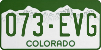 CO license plate 073EVG