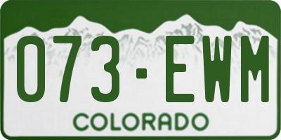 CO license plate 073EWM