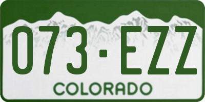 CO license plate 073EZZ