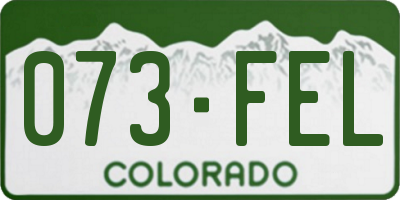 CO license plate 073FEL