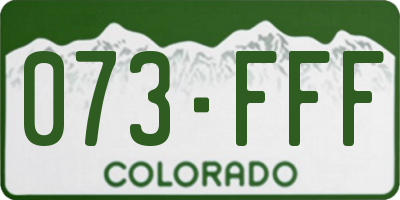 CO license plate 073FFF