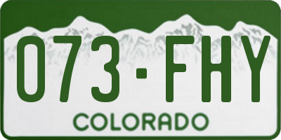 CO license plate 073FHY