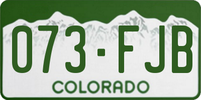 CO license plate 073FJB