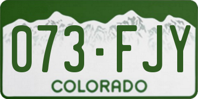 CO license plate 073FJY