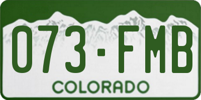 CO license plate 073FMB