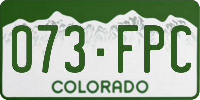 CO license plate 073FPC