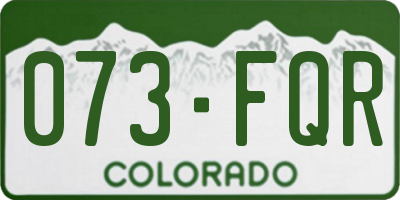 CO license plate 073FQR