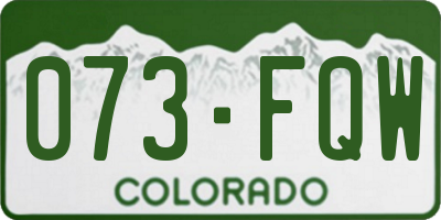 CO license plate 073FQW