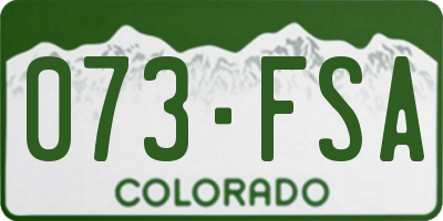 CO license plate 073FSA