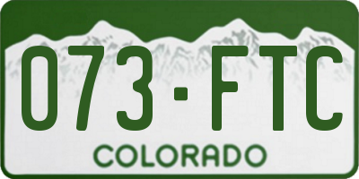 CO license plate 073FTC