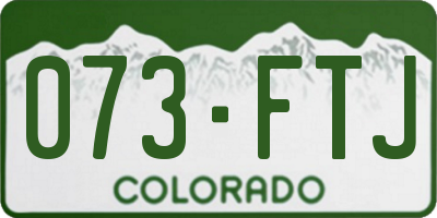 CO license plate 073FTJ