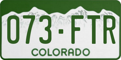 CO license plate 073FTR