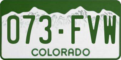 CO license plate 073FVW