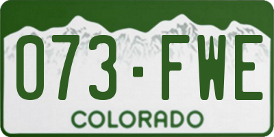 CO license plate 073FWE