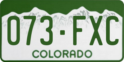 CO license plate 073FXC