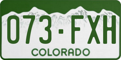 CO license plate 073FXH