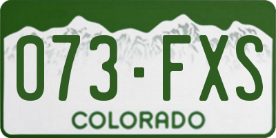 CO license plate 073FXS