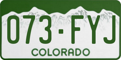 CO license plate 073FYJ