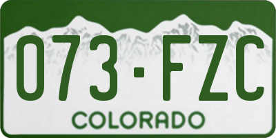 CO license plate 073FZC