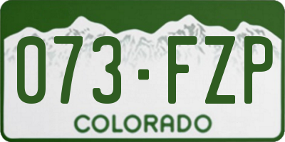 CO license plate 073FZP