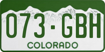 CO license plate 073GBH